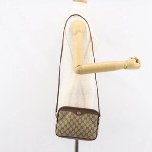 GUCCI GG Supreme Shoulder Bag PVC Beige Gold 97 02 068 Auth 151477